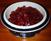 Completed cranberry sauce.