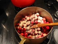 Add the cranberries and lots-o-white pepper.