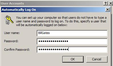 Figure 2 - Enter user name and password here (Please note that a fictitious account name was used in this example)